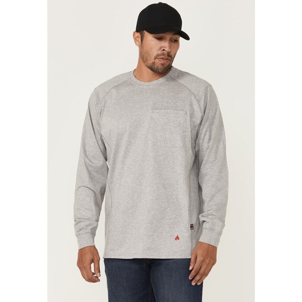Forge FR Gray Flame Resistant Lightweight Long Sleeve Crew Work Shirt NEW~NWT
